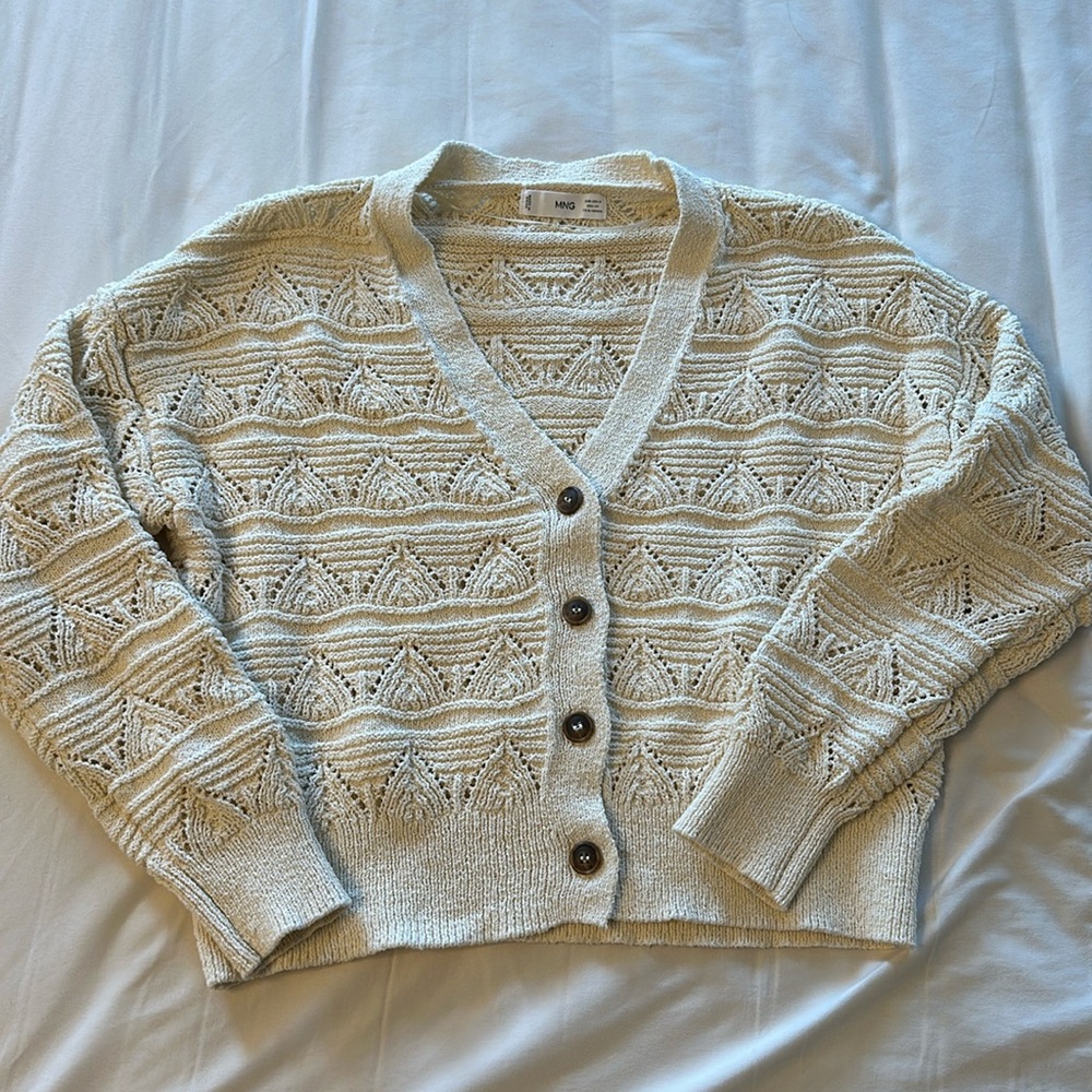 Mango Pointelle Cardigan